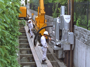 水路改修工事（福岡県、ゼロ矢板）
